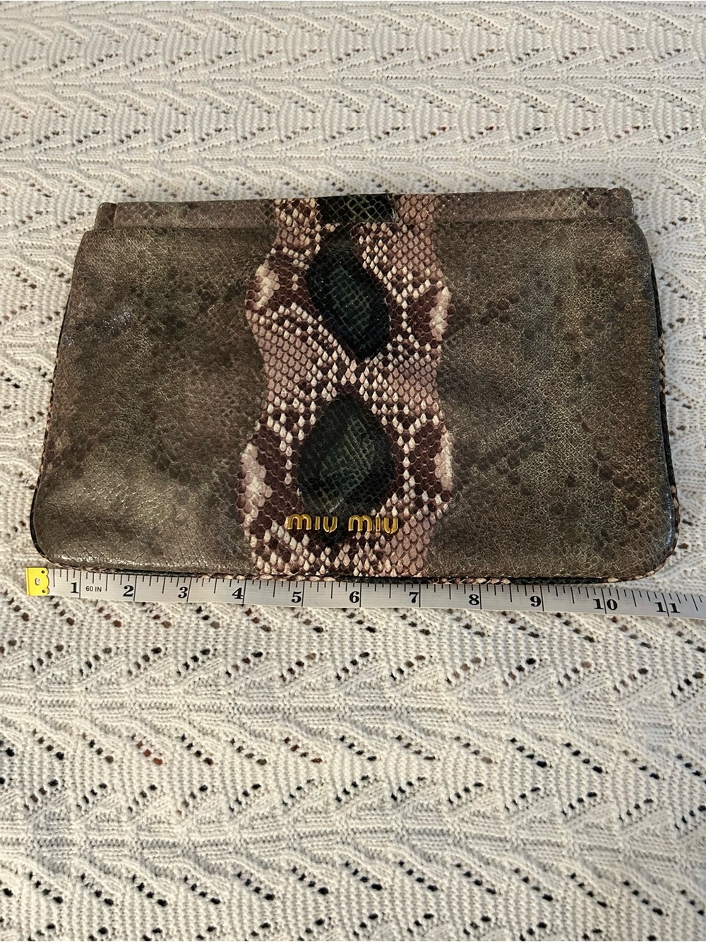 Miu Miu Vintage Python-Embossed Leather
Clutch - Excellent Like-New Condition - Picture 10 of 11